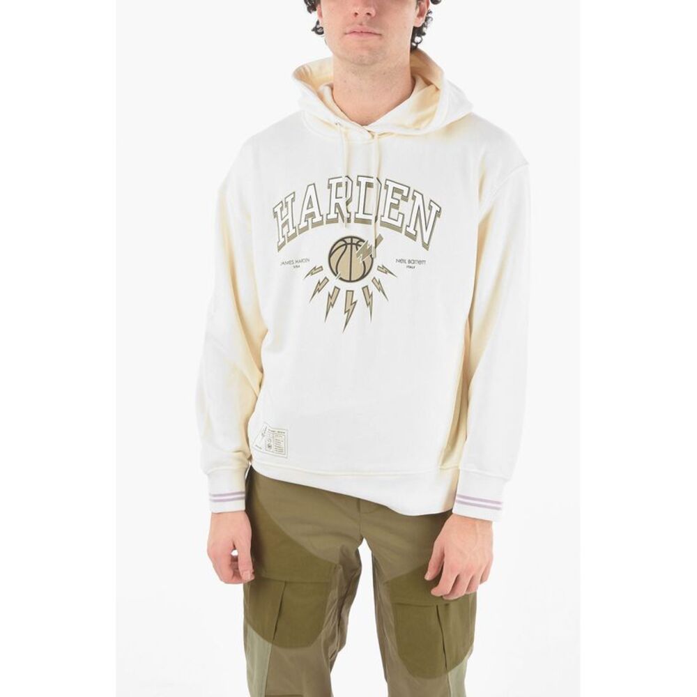 JAMES HARDEN x NEIL BARRETT Easy Fit Hoodie with Hood and Printed Logo